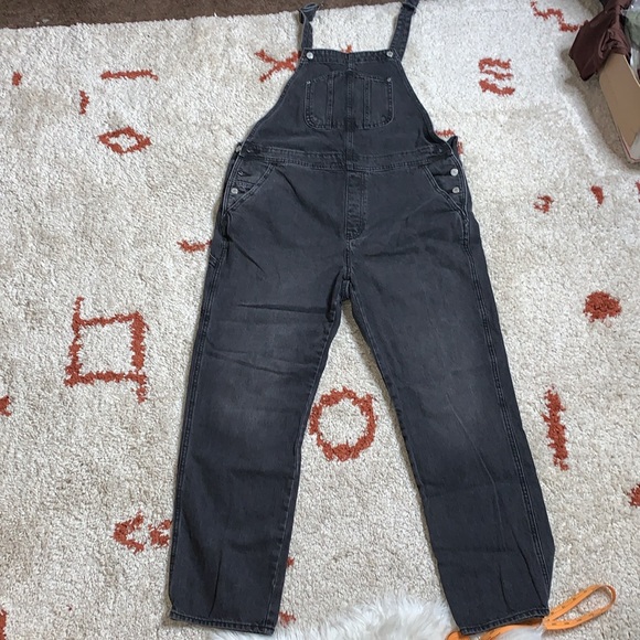 NWOT- Old Navy- Sz 16Tall- Black Denim Slouchy Overalls - Picture 6 of 12